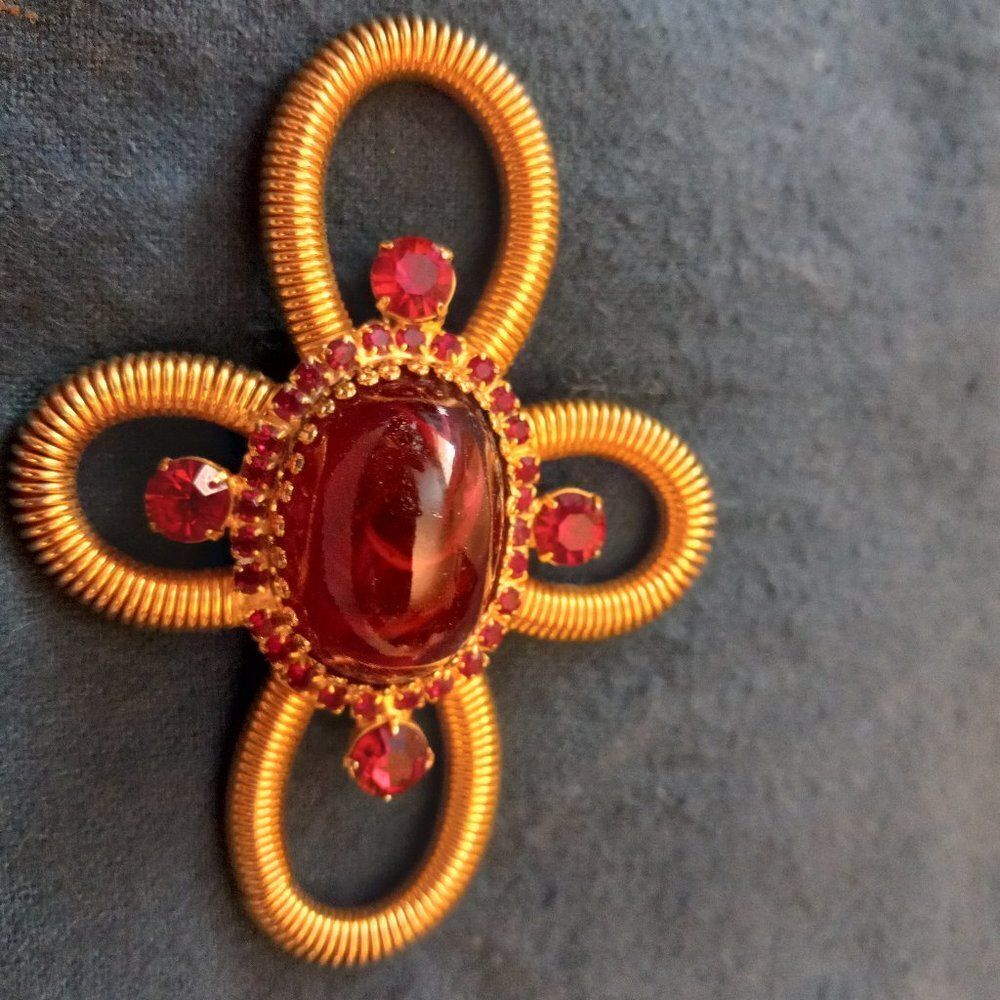 Rare Hobe Maltese Cross Vintage Brooch